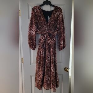 Anthropologie Leopard Print Cut Out Maxi